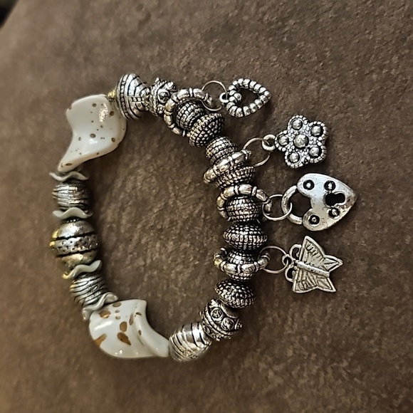 5/$25 Acrylic Beaded Coquette Charms Stretch Bracelet - Picture 2 of 5